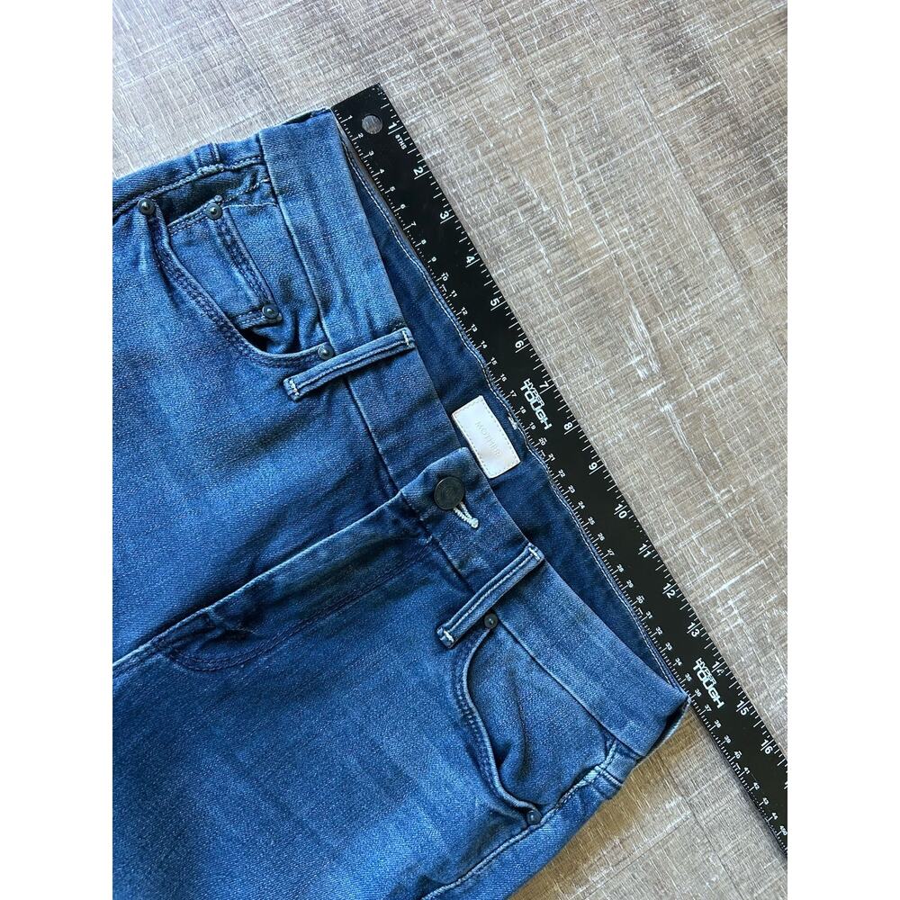 MOTHER The Looker Ankle Fray Repeating Love Skinny Jeans Womens 26 Raw Hem Blue - Picture 7 of 13